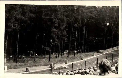 Foto Frohburg in Sachsen, Frohburger Dreieck Rennen, Blick von der Tribüne, Motorräder