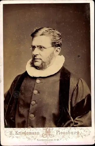 Kabinettfoto H. Kriegsmann Flensburg, Senator in Robe, Portrait