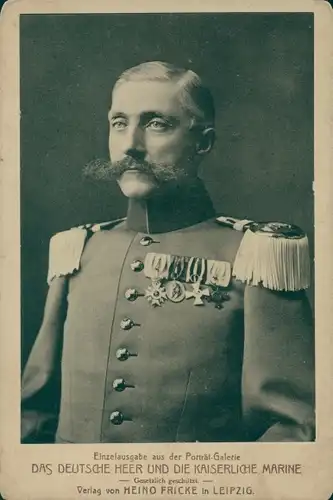 Kabinettfoto Heino Fricke Leipzig, Admiral, Portrait, Das Deutsche Heer und die Kaiserliche Marine