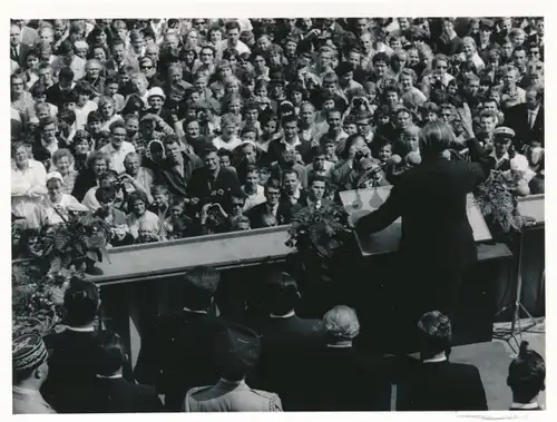Foto Berlin Schöneberg, Bert Sass, Rathaus, US Präsident John F. Kennedy Besuch 1963, Adenauer Rede
