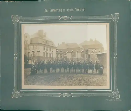 Kabinett Foto Deutsche Soldaten zu Pferd, Kaiserreich, Lanzen, Pickelhauben