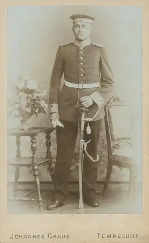 Kabinett Foto Deutscher Soldat, Kaiserreich, Fotograf Johannes Graue