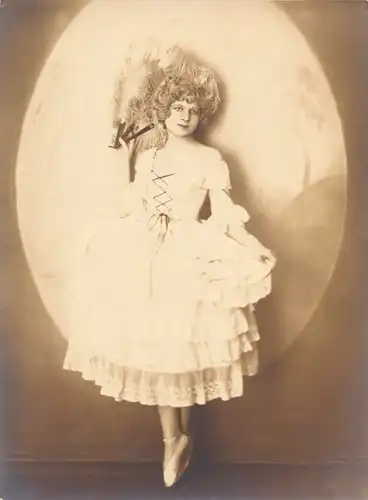 Foto Frauenportrait, Art Deco, Balletttänzerin, Fächer, Spitzentanz