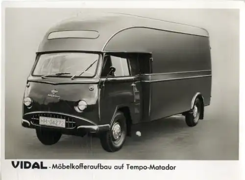 Foto Fahrzeug Firma Vidal Harburg, Möbelkofferaufbau auf Tempo-Matador