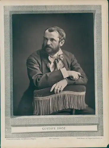 Foto Französischer Schriftsteller Gustave Droz, um 1870, Portrait