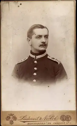 CdV Kaliningrad Königsberg Ostpreußen, Deutscher Soldat, Portrait, Kaiserzeit
