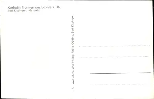 Ak Bad Kissingen Unterfranken Bayern, Kurheim Franken, Menzelstraße, Aussen- und Innenansicht