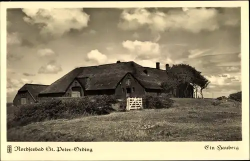 Ak Nordseebad Sankt Peter Ording, Ortspartie, Haus, Hauberg