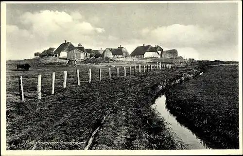 Ak Hallig Langeneß Nordfriesland, Hunnenswarf