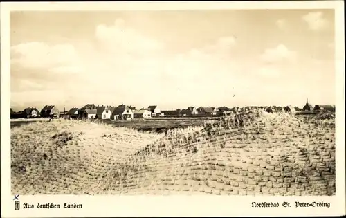 Ak Nordseebad Sankt Peter Ording, Blick auf den Ort