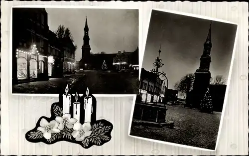 Ak Tönning an der Eider Nordfriesland, Kirche, Adventskranz