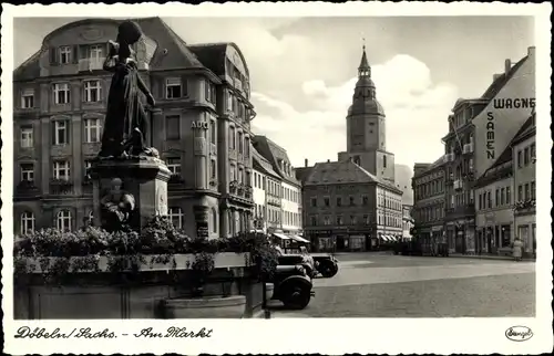 Ak Döbeln in Sachsen, Markt, Denkmal