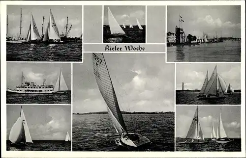 Ak Hansestadt Kiel, Kieler Woche, Dampfer, Segelboote