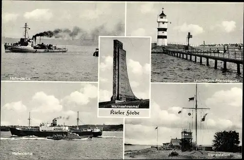 Ak Ostseebad Laboe, Marine Ehrenmal, Leuchtturm, Hafen, Signalstation