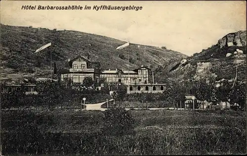 Ak Bad Frankenhausen im Kyffhäuserkreis, Hotel Barbarossahöhle im Kyffhäusergebirge
