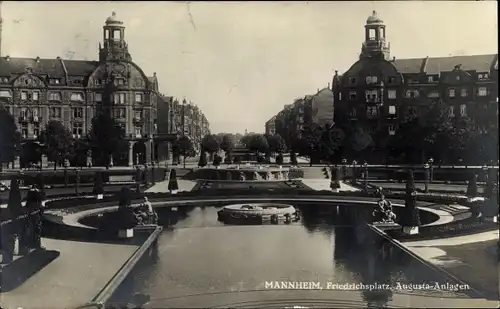 Ak Mannheim in Baden, Friedrichsplatz, Augusta Anlagen