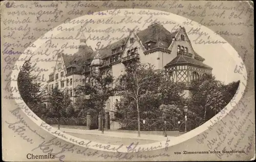 Passepartout Ak Chemnitz in Sachsen, Zimmermannsches Sanatorium