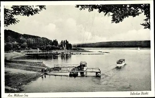 Ak Möhnesee im Kreis Soest Nordrhein Westfalen, Delecker Bucht