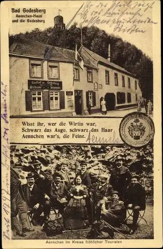 Ak Bad Godesberg Bonn am Rhein, Aennchen Haus, Godesburg, Gruppenbild