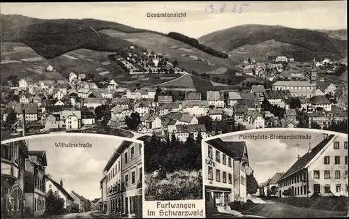 Ak Furtwangen im Schwarzwald, Bismarckstraße, Wilhelmstraße, Marktplatz