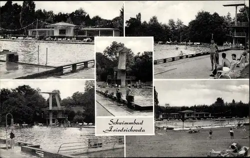 Ak Friedrichroda im Thüringer Wald, Bilder vom Schwimmbad