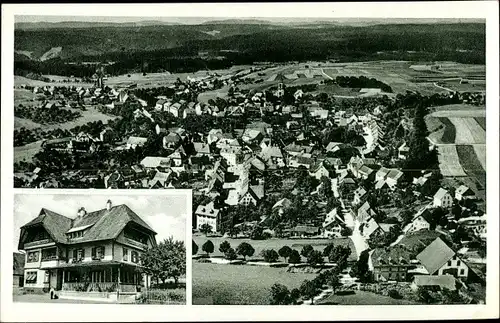 Ak Bonndorf im Schwarzwald, Fliegeraufnahme, Gasthaus zum Bahnhof