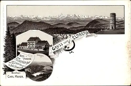 Vorläufer Litho Feldberg Baden Württemberg, Hotel und Pension, Carl Meyer, 1895