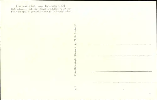 Ak Oeckinghausen Halver im Märkischen Kreis, Gastwirtschaft z. Deutschen Eck