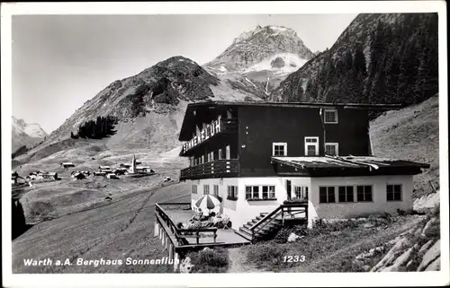 Ak Warth im Lechtal Vorarlberg, Berghaus Sonnenfluh