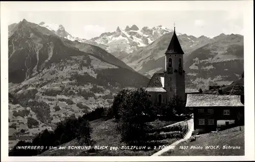 Ak Schruns in Vorarlberg, Innerberg, Blick gegen Sulzfluh