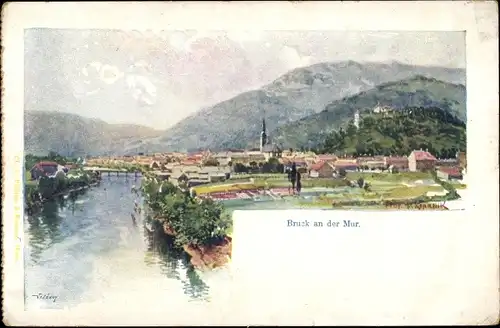 Künstler Ak Bruck an der Mur Steiermark, Panorama