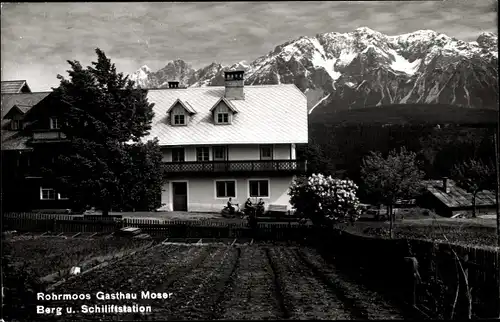 Ak Rohrmoos Steiermark, Gasthaus Moser, Berg, Skiliftstation