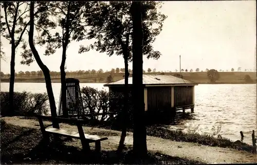 Foto Ak Czaplinek Tempelburg Pommern, Seepartie, Bootshaus