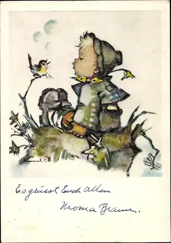 Künstler Ak Hummel, Berta, 5895, Ein frohes Lied