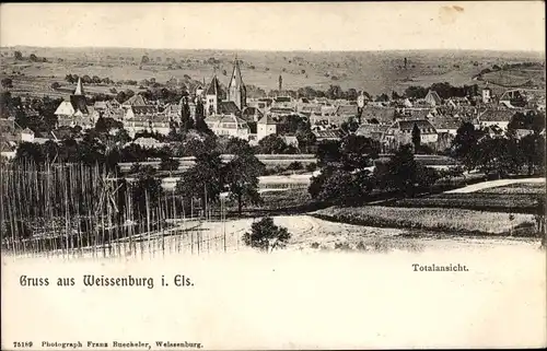 Ak Wissembourg Weißenburg Elsass Bas Rhin, Totalansicht