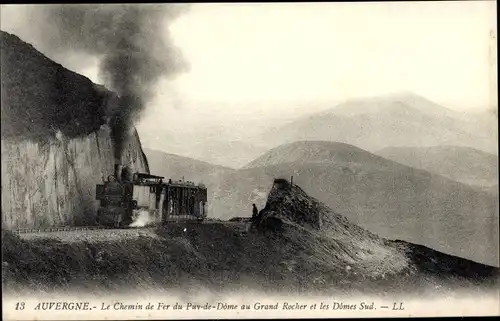 Ak Puy de Dôme, Le Chemin de Fer, Grand Rocher et les Domes Sud