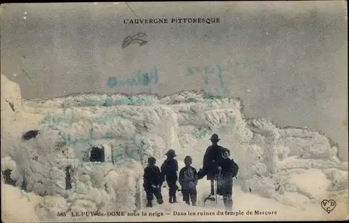 Ak Puy de Dôme, Sous la neige, Dans les ruines du temple de Mercure