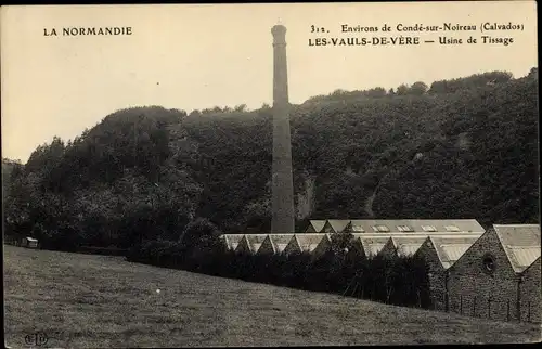 Ak Les Vauls de Vere Condé sur Noireau Calvados, Usine de Tissage