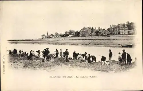 Ak Cabourg sur Mer Calvados, La Peche a l'Equille