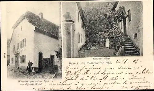 Ak Wattwiller Wattweiler Elsass Haut Rhin, Gastwirstschaft zum weißen Pferd