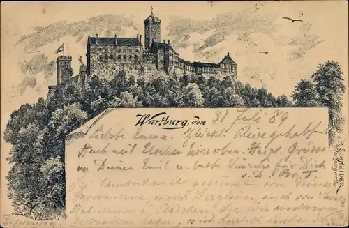 Litho Lutherstadt Eisenach in Thüringen, Wartburg