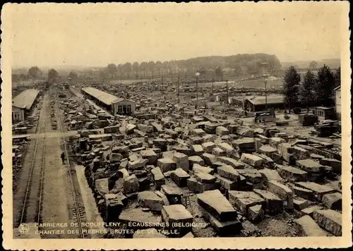 Ak Écaussinnes Wallonien Hennegau, Carrieres de Scouffleny, Generale des scieries et chantiers