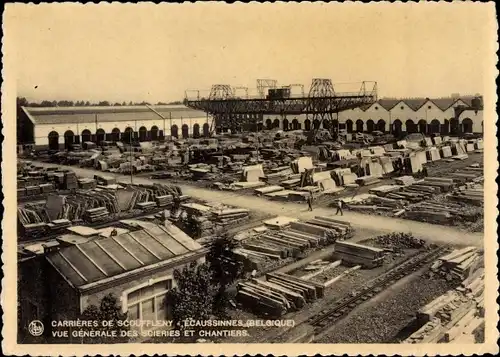 Ak Écaussinnes Wallonien Hennegau, Carrieres de Scouffleny, Generale des scieries et chantiers