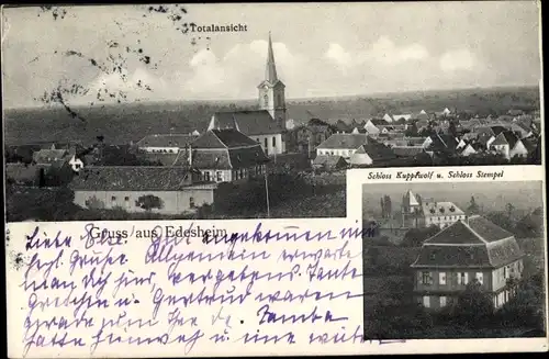 Ak Edesheim in der Pfalz, Schloss Kuppewolf, Schloss Stempel, Totalansicht