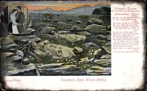 Lied Ak Namibia, Kriegsbilder, Deutsch Südwest Afrika, Kriegers Traum, Kolonien
