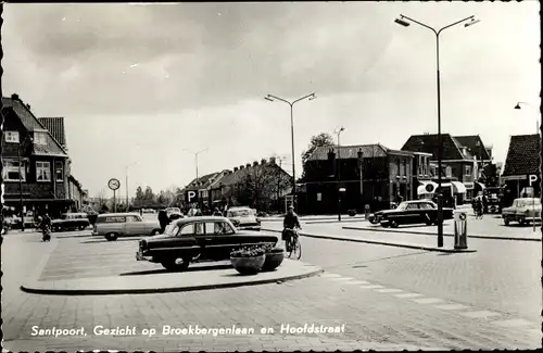 Ak Santpoort Nordholland Niederlande, Gezicht op Broekbergenlaan en Hoofdstraat