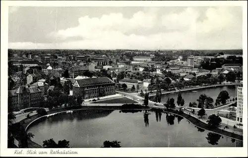 Ak Hansestadt Kiel, Blick vom Rathausturm, Panorama