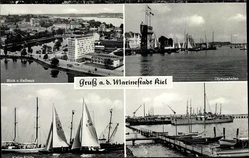 Ak Hansestadt Kiel, Olypiahafen, Kieler Förde, Panorama, Tirpitzmole