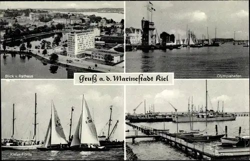 Ak Hansestadt Kiel, Olympiahafen, Panorama, Kieler Förde, Tripitzmole
