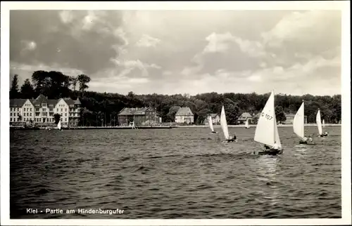 Ak Hansestadt Kiel, Hindenburgufer, Segelboote